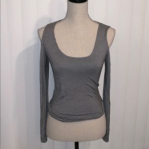 Material Girl Cold Shoulder Striped Top